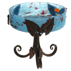 LORRAIN - Coupe en verre moucheté bleu, 