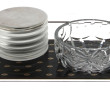 Plateau de service vintage en verre et m