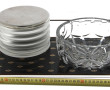 Plateau de service vintage en verre et m