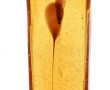 Vase à section carrée en verre bullé cou