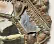 Miroir à parecloses XIXème en laiton tra