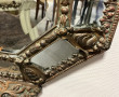 Miroir à parecloses XIXème en laiton tra
