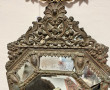 Miroir à parecloses XIXème en laiton tra