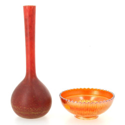 Vase soliflore à haut col, corps boule, 