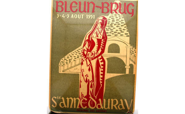 BRETAGNE - Affiche BLEUN-BRUG illustrée 