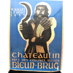 BRETAGNE - Affiche BLEUN-BRUG illustrée 