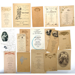 Lot de menus de restaurant anciens, fin 