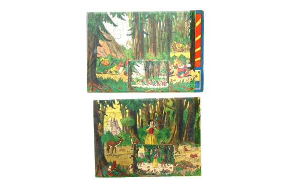 2 puzzles anciens Blanche Neige et les 7