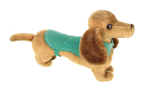 Teckel en peluche années 40/50 L. 46 cm