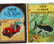 TINTIN - Lot de 2 BD anciennes à dos jau