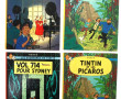 TINTIN - 4 BD des années 1975 (dos brun)
