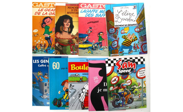 Carton de BD diverses rigides et souples