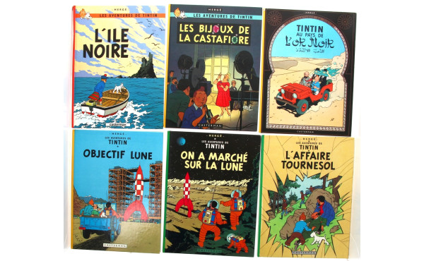 TINTIN - Lot de 13 BD des années 80 pour