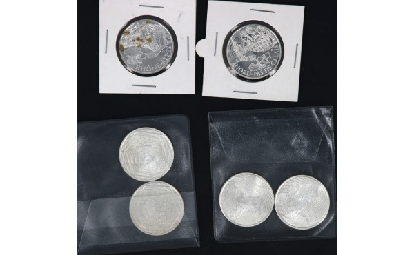 5 pièces de 10 euros argent dont 2 série