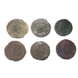6 monnaies romaines diverses