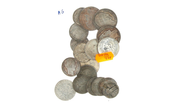 Lot de pièces en argent : 4 p de 10 F : 