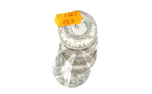 Lot de 6 écus XIXème en argent et une pi