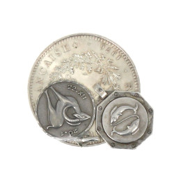 Pièce de 50 F argent "1976" et 2 médaill