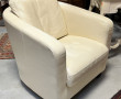 4 fauteuils gondoles en cuir crème (qq t