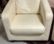 4 fauteuils gondoles en cuir crème (qq t