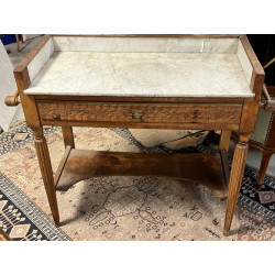 Table de toilette à plateau marbre blanc