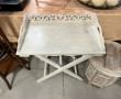 Table pliante en bois peint en blanc, av
