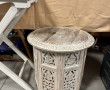 Table pliante en bois peint en blanc, av
