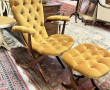 Fauteuil pliant anglais, velours capiton