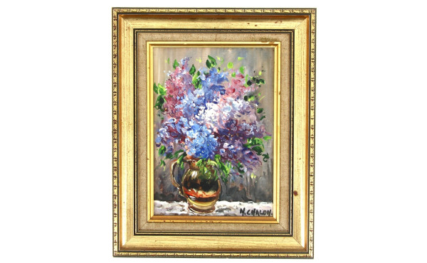 N.CHALON (Xxème) "Bouquet de lilas", hui