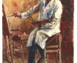 P.TESSON (Xxème) "Le peintre Barrois au 