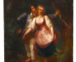 Ecole française fin XIXème "Scène romant