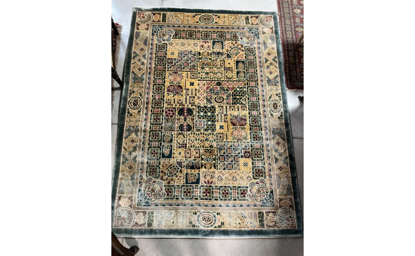 Tapis moderne en laine et soie mercerisé