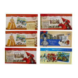 FRANCE - 6 carnets de 12 TP adhésifs ne