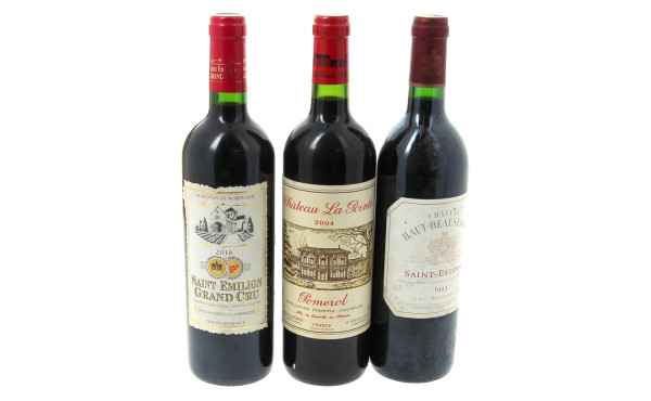 Lot de 3 bouteilles de Bordeaux: - 1 B 