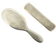 Deux brosses en argent à fond guilloché,