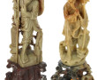 CHINE Xxème - Deux statuettes en pierre 
