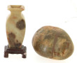 CHINE Xxème - Deux statuettes en pierre 