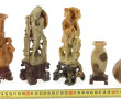 CHINE Xxème - Deux statuettes en pierre 