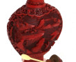 CHINE - Tabatière rouge à décor de paysa