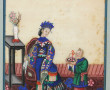 CHINE fin XIXème "Scène d'intérieur", go