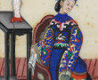 CHINE fin XIXème "Scène d'intérieur", go