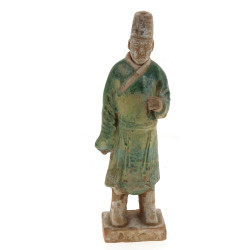 Statuette chinoise en terre cuite patiné