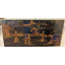CHINE - Panneau en laque à décor de femm