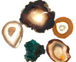 Lot de 4 coupes d'agate dont une formant