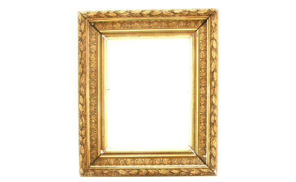 Cadre fin XIXème en bois et stuc doré, d