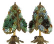 Paire de lampes en bronze doré et verre 