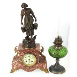Pendule en métal composition et marbre r