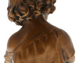 "Jeune liseuse", plâtre patiné, H 33 cm