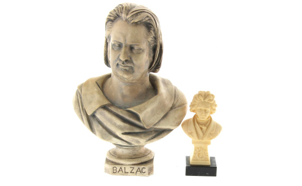 BALZAC - Buste de l'écrivain en plâtre p
