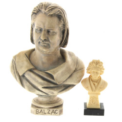 BALZAC - Buste de l'écrivain en plâtre p